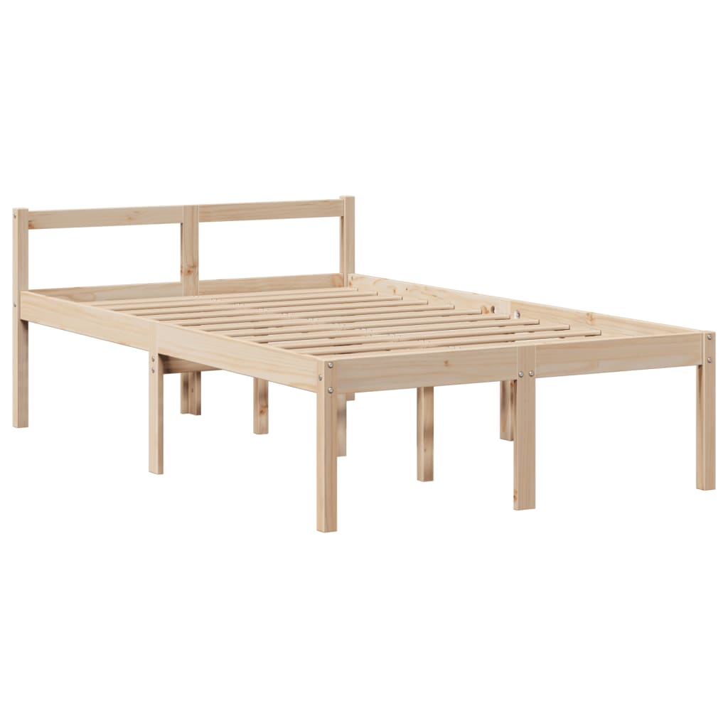 Krevet s regalom za knjige bez madraca 135x190 cm od borovine