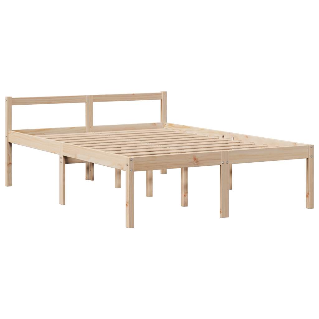Krevet s regalom za knjige bez madraca 140x200 cm od borovine