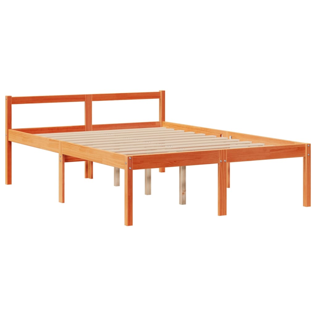 Krevet s regalom za knjige bez madraca 150x200 cm od borovine