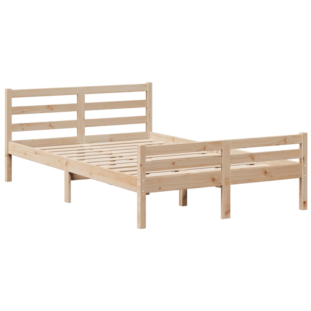 Krevet s regalom za knjige bez madraca 135x190 cm od borovine