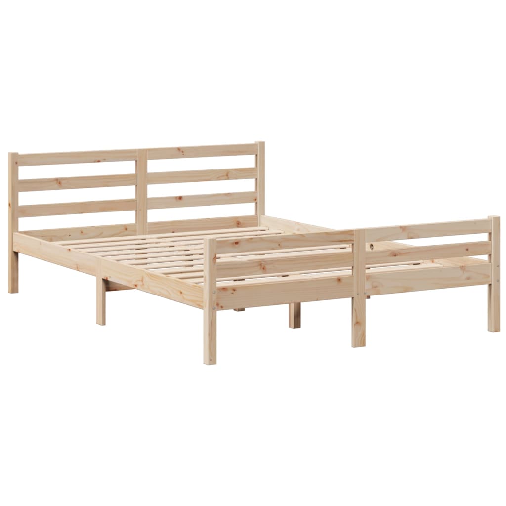 Krevet s regalom za knjige bez madraca 140x190 cm od borovine