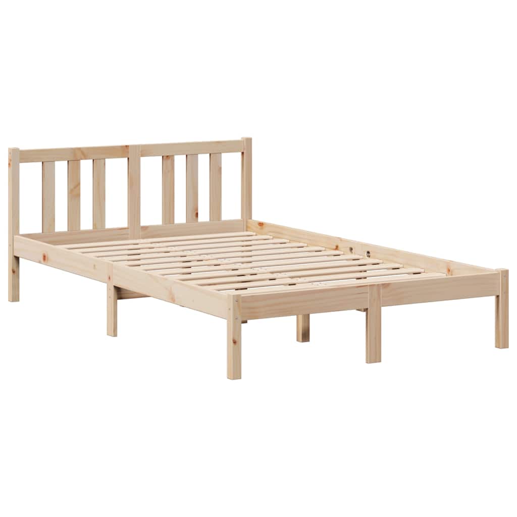 Krevet s regalom za knjige bez madraca 135x190 cm od borovine