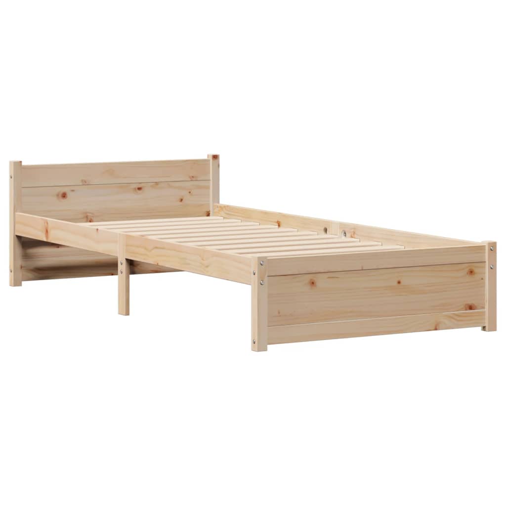 Krevet s regalom za knjige bez madraca 75x190 cm borovina