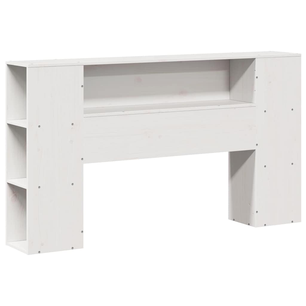 Krevet s regalom z knjige bez madraca bijeli 135x190cm borovina