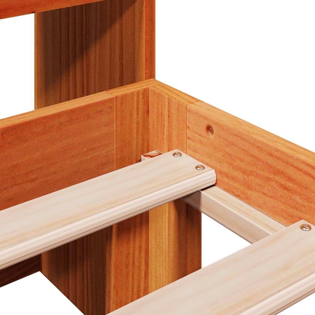 Krevet s regalom za knjige bez madraca 75 x 190 cm od borovine