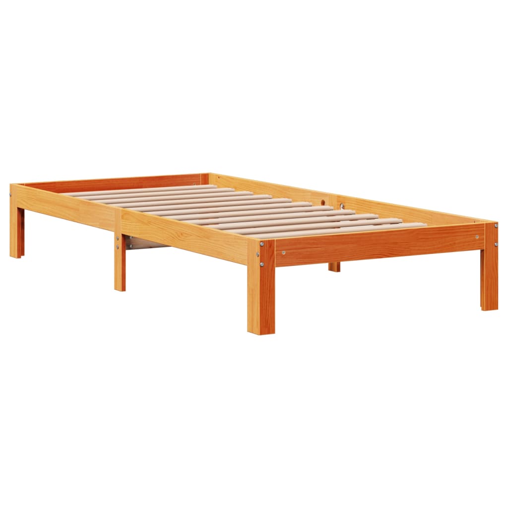 Krevet s regalom za knjige bez madraca 100 x 200 cm od borovine