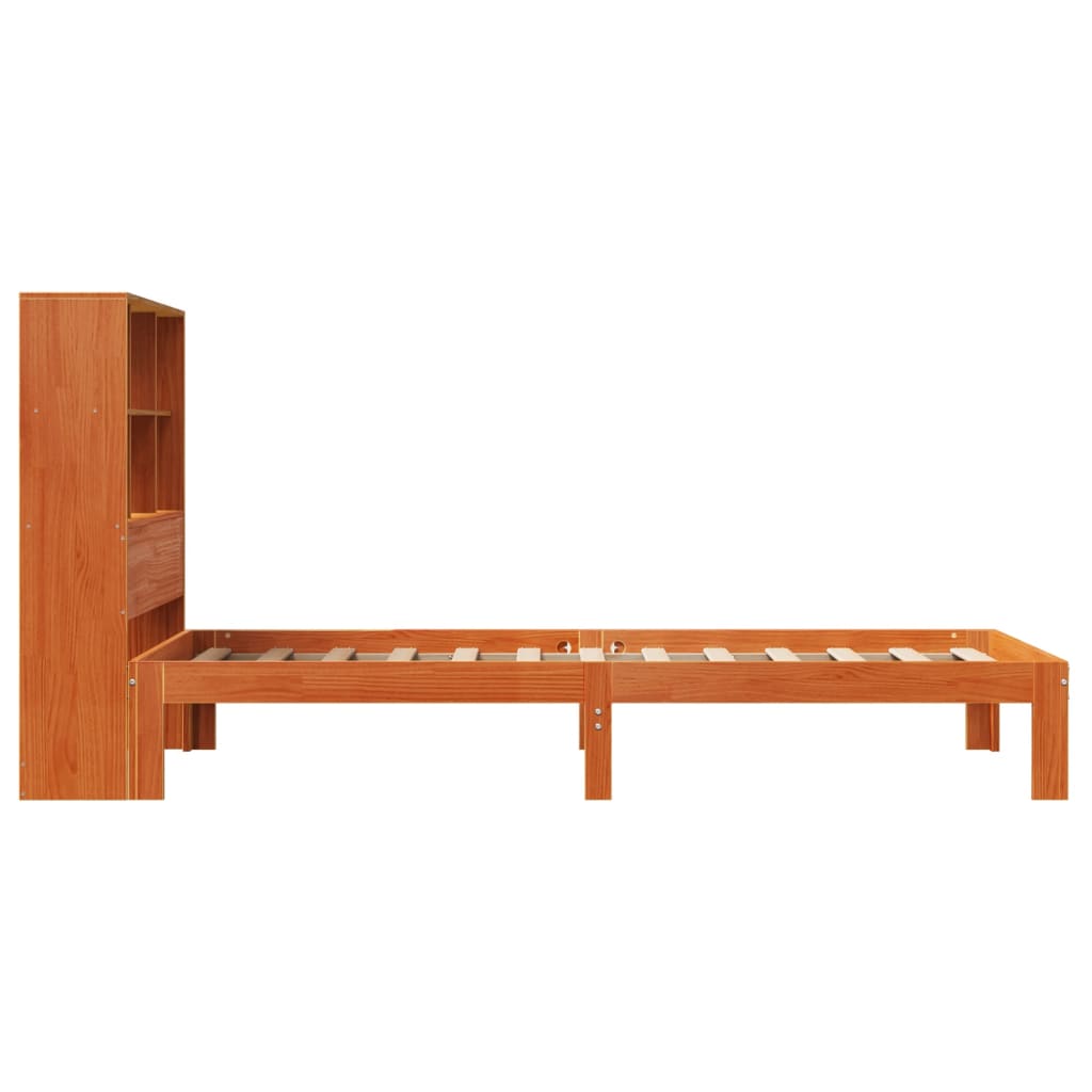 Krevet s regalom za knjige bez madraca 100 x 200 cm od borovine