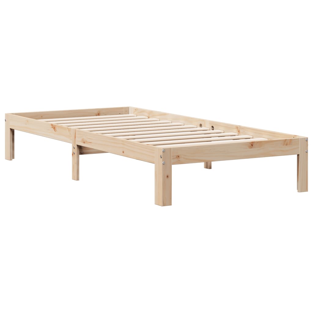 Krevet s regalom za knjige bez madraca 90x200 cm od borovine
