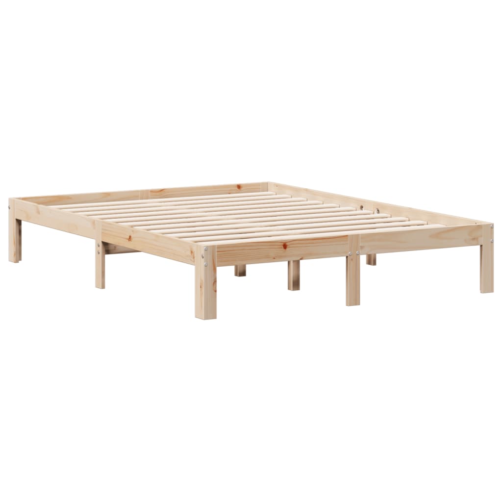 Krevet s regalom za knjige bez madraca 140x200 cm od borovine