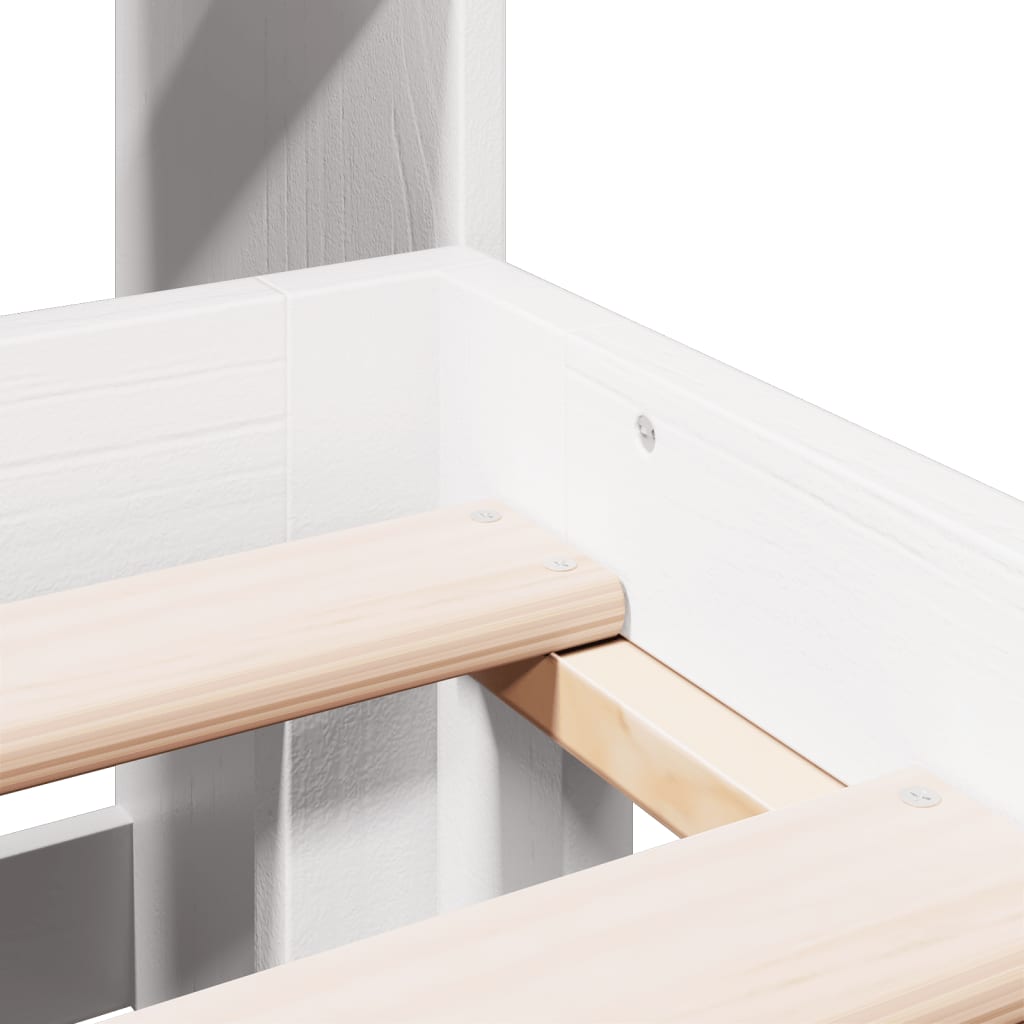 Krevet s regalom z knjige bez madraca bijeli 140x200cm borovina
