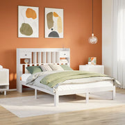 Krevet s regalom z knjige bez madraca bijeli 160x200cm borovina