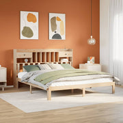 Krevet s regalom za knjige bez madraca 180x200 cm od borovine