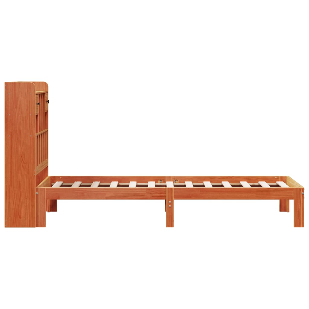 Krevet s regalom za knjige bez madraca 100 x 200 cm od borovine