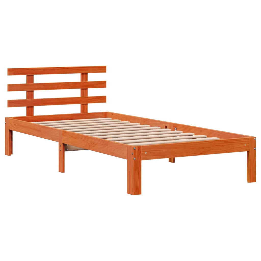 Krevet s regalom za knjige bez madraca 100 x 200 cm od borovine
