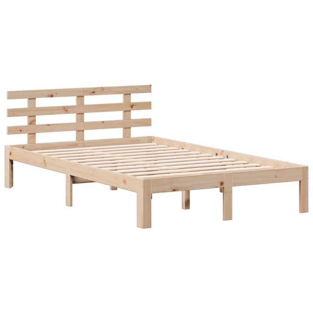 Krevet s regalom za knjige bez madraca 135x190 cm od borovine
