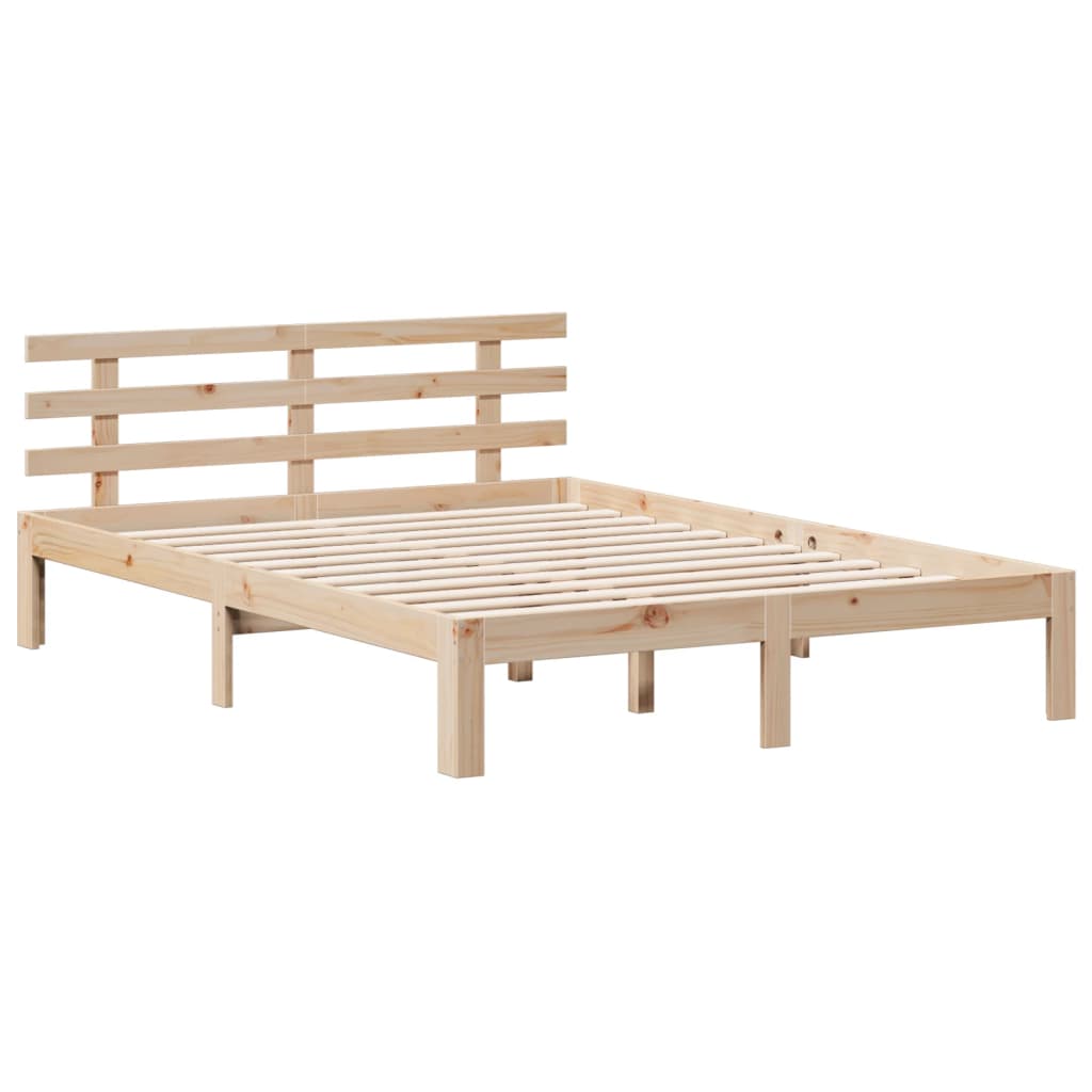 Krevet s regalom za knjige bez madraca 140x190 cm od borovine
