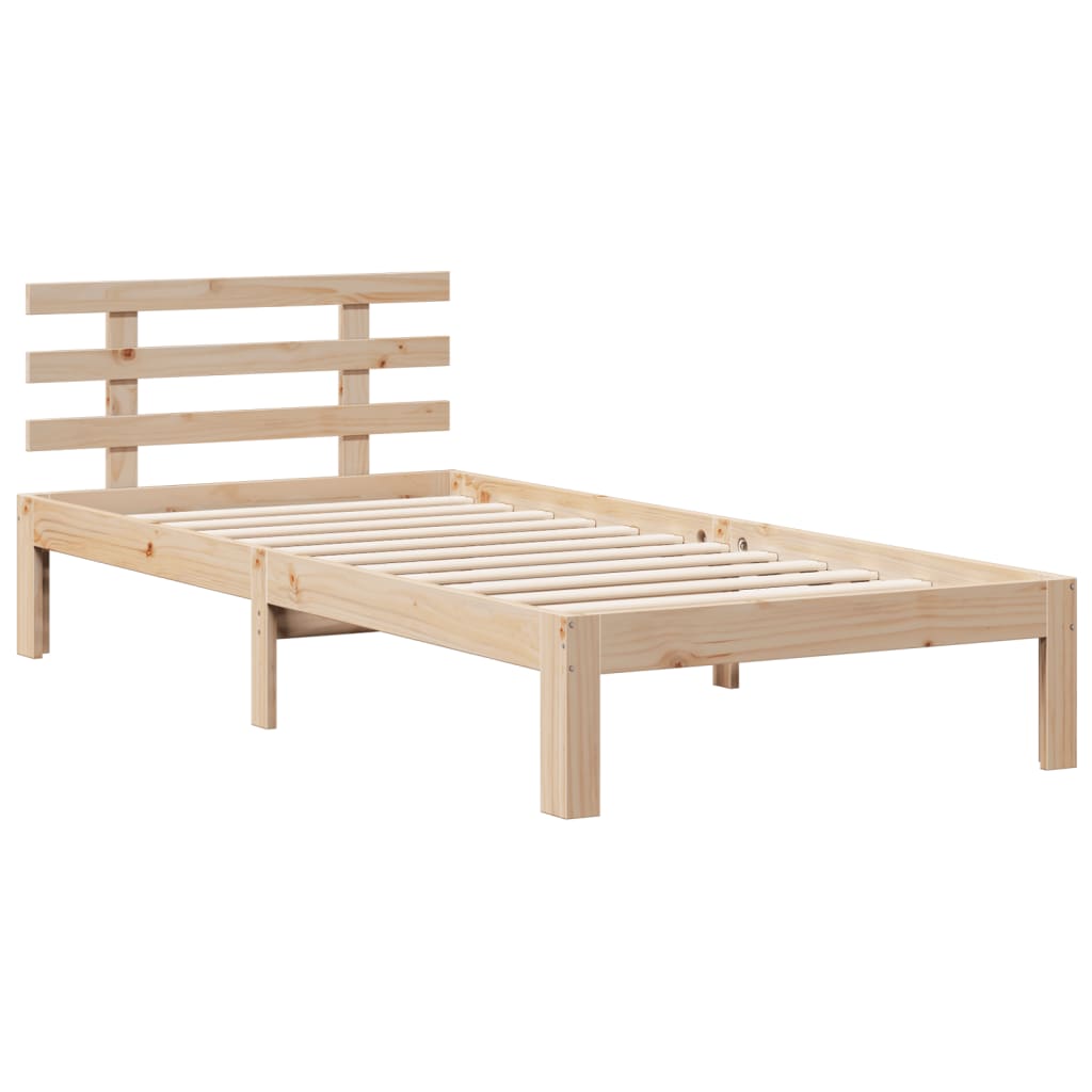 Krevet s regalom za knjige bez madraca 90x200 cm od borovine