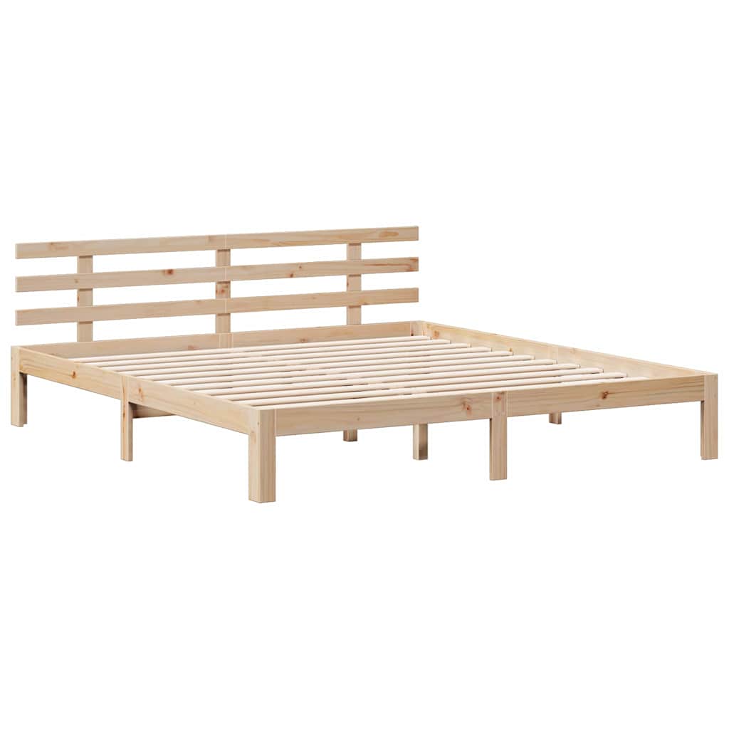 Krevet s regalom za knjige bez madraca 180x200 cm od borovine