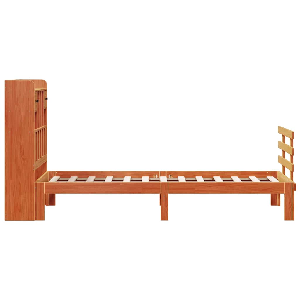 Krevet s regalom za knjige bez madraca 100 x 200 cm od borovine