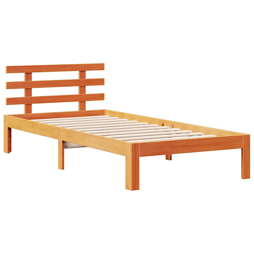 Krevet s regalom za knjige bez madraca 100 x 200 cm od borovine