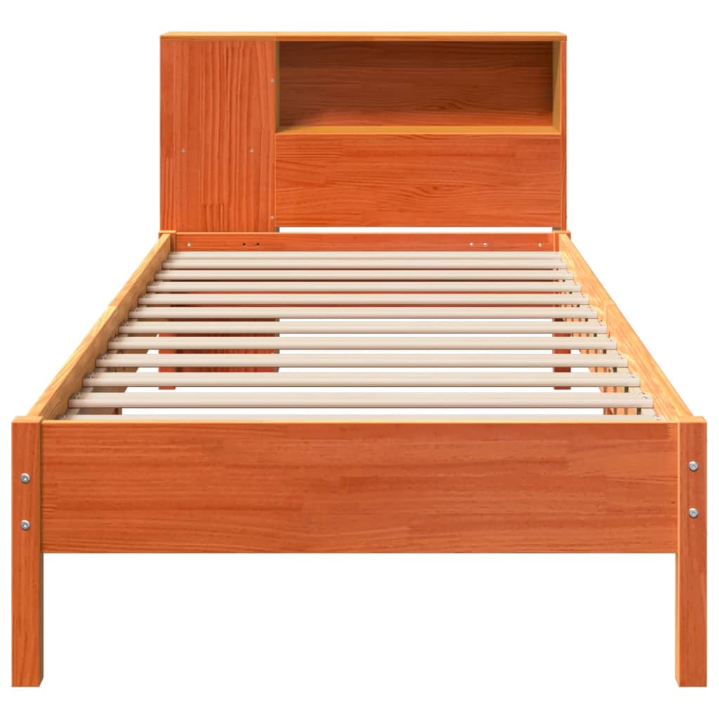 Krevet s regalom za knjige bez madraca 100 x 200 cm od borovine