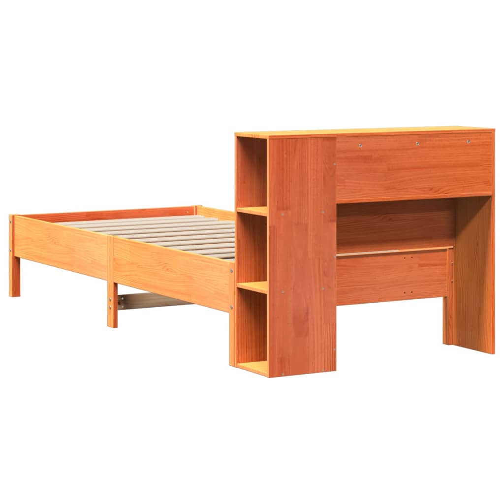 Krevet s regalom za knjige bez madraca 100 x 200 cm od borovine