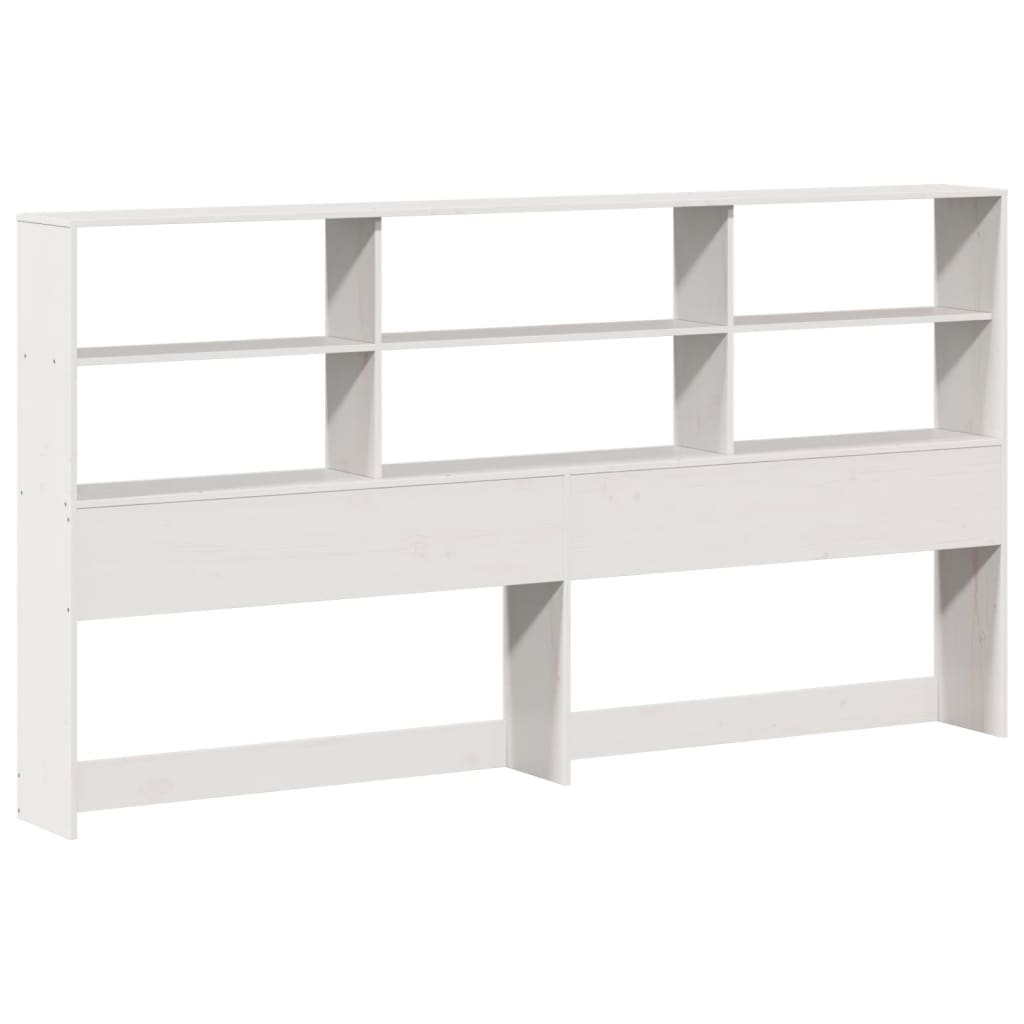 Krevet s regalom z knjige bez madraca bijeli 180x200cm borovina