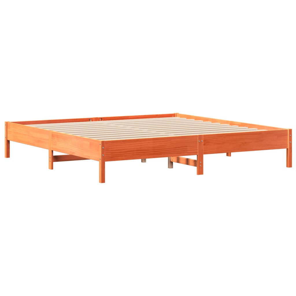 Krevet s regalom za knjige bez madraca 180x200 cm od borovine