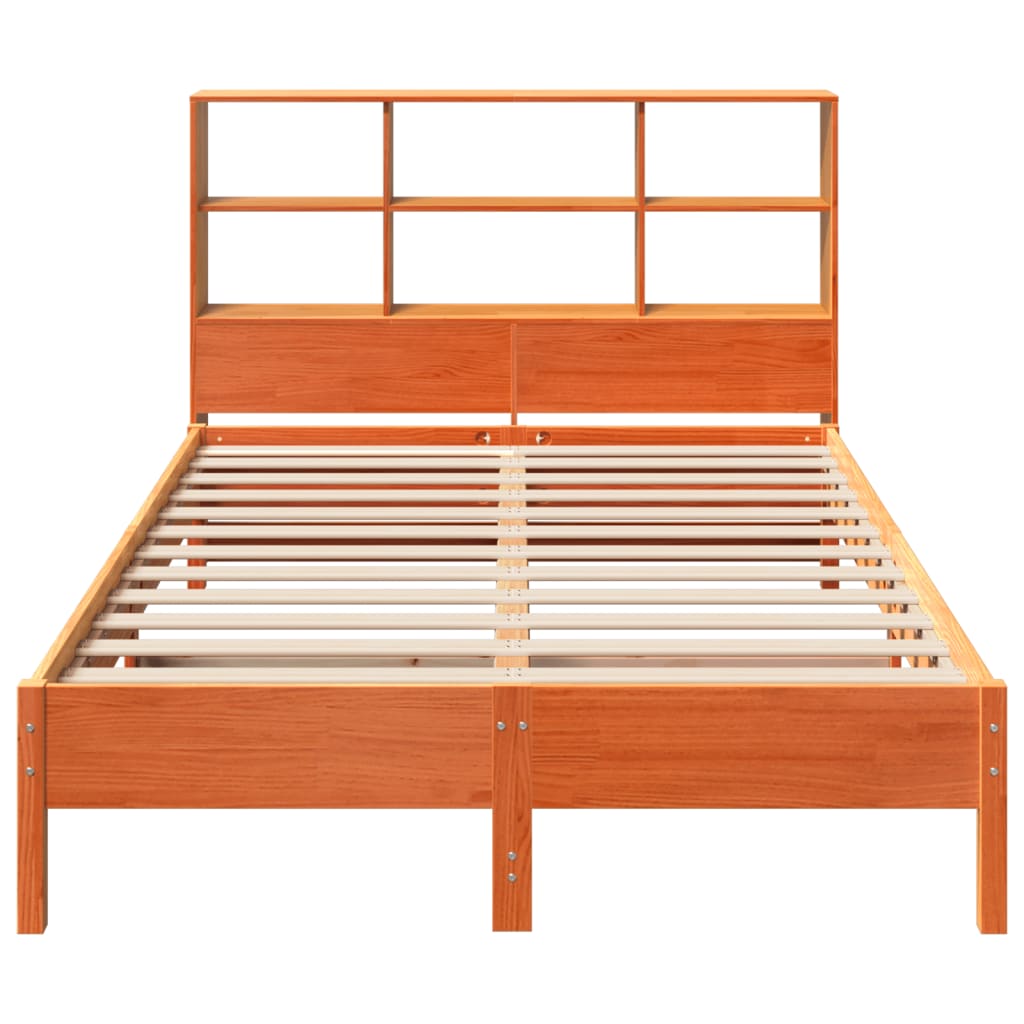 Krevet s regalom za knjige bez madraca 150x200 cm od borovine