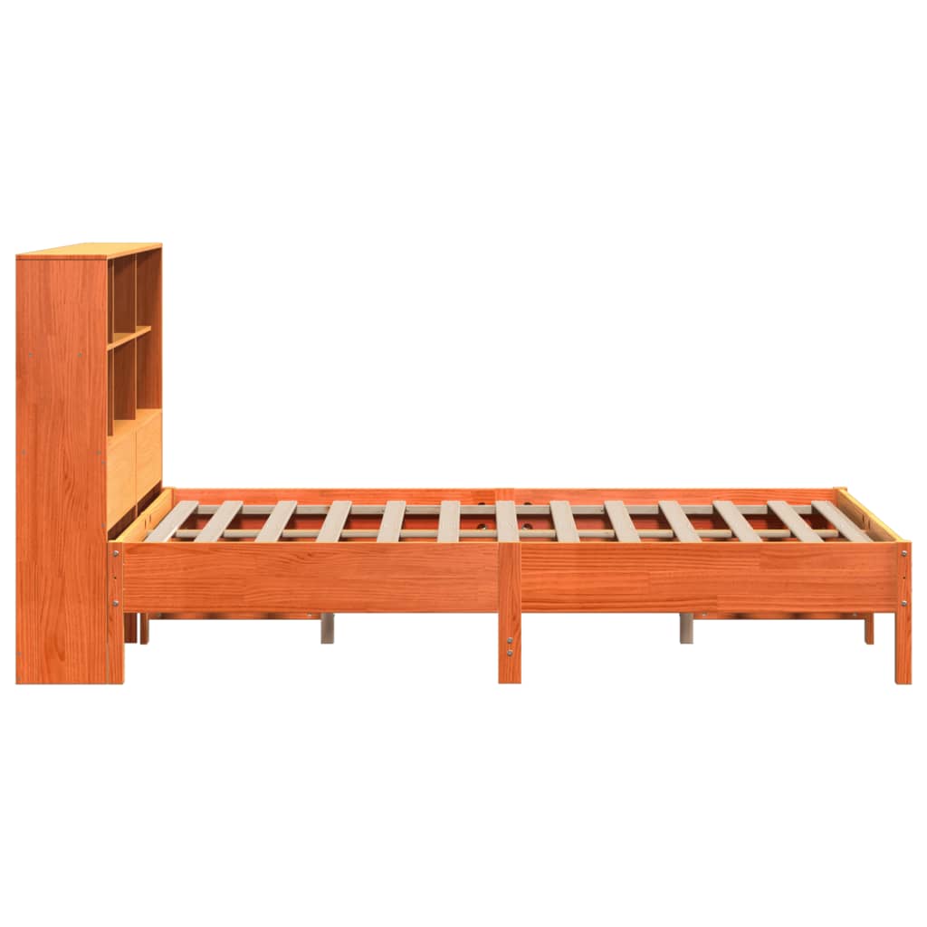 Krevet s regalom za knjige bez madraca 150x200 cm od borovine