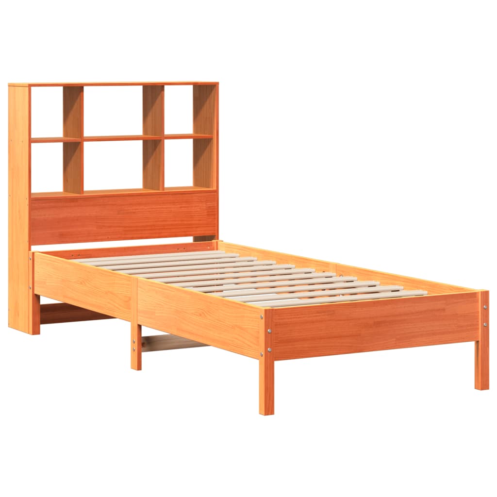 Krevet s regalom za knjige bez madraca 100 x 200 cm od borovine