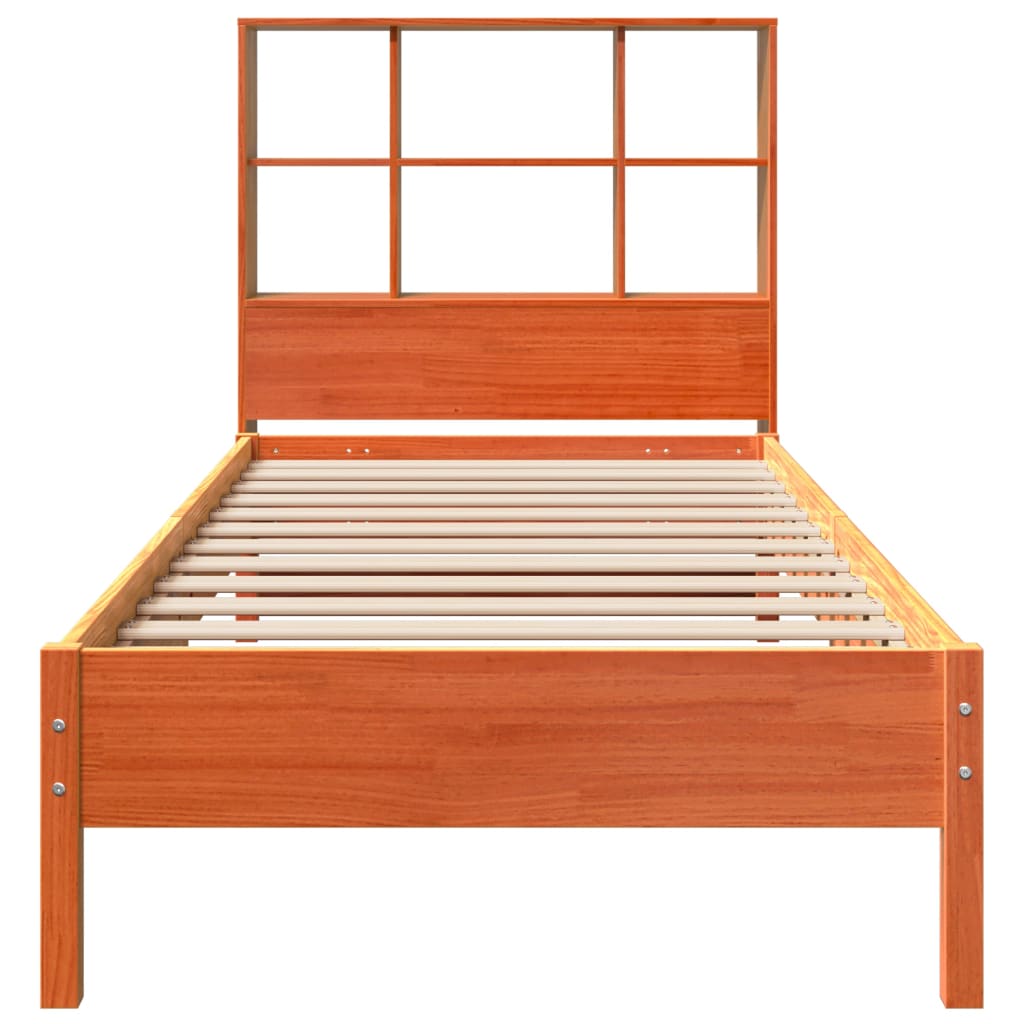 Krevet s regalom za knjige bez madraca 100 x 200 cm od borovine