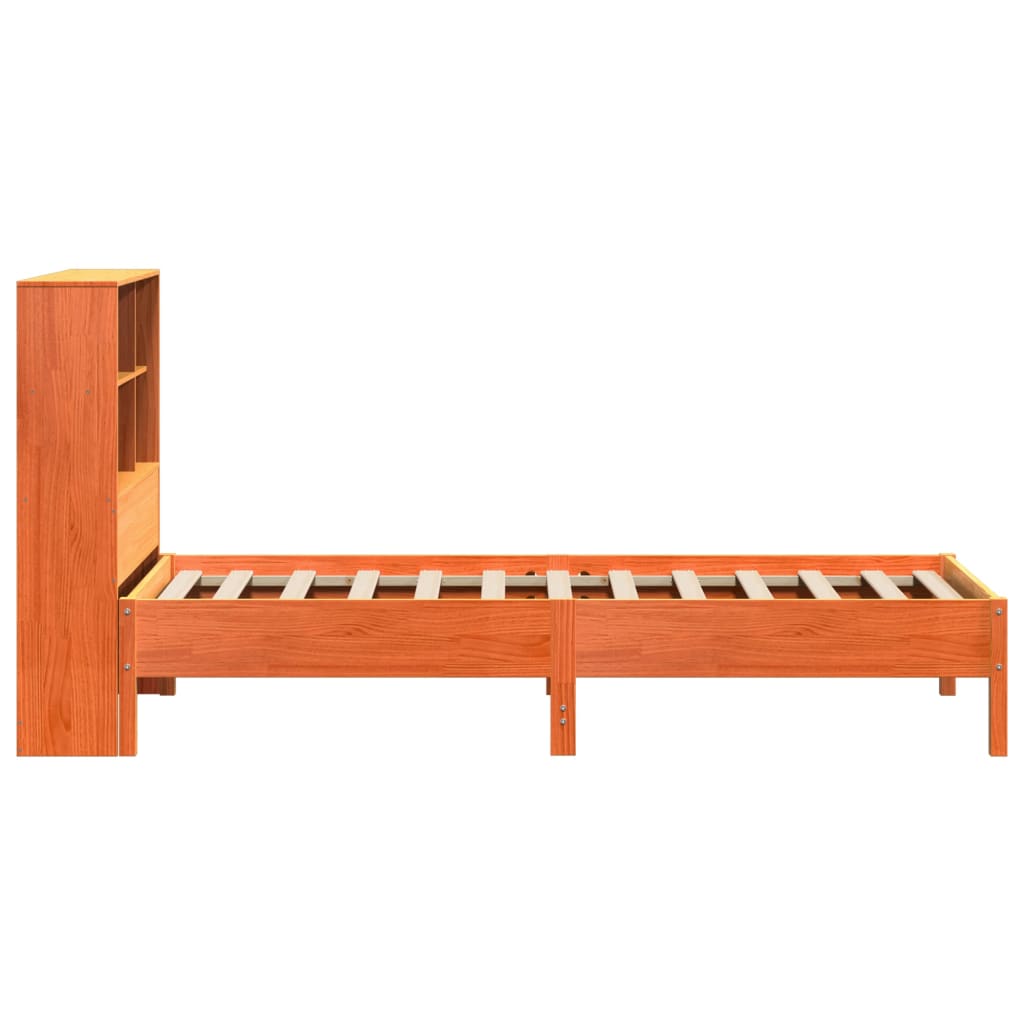 Krevet s regalom za knjige bez madraca 100 x 200 cm od borovine