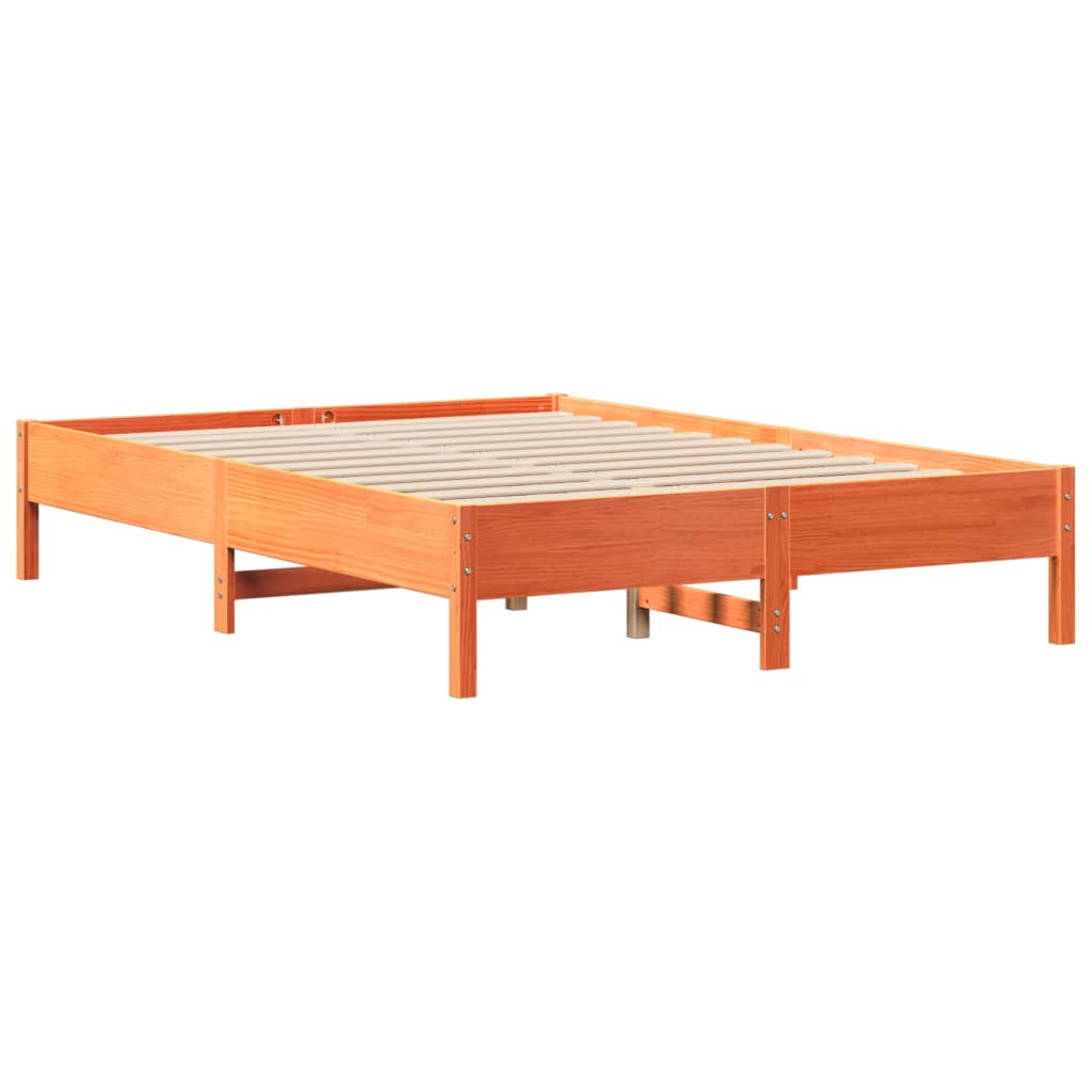 Krevet s regalom za knjige bez madraca 120 x 190 cm od borovine