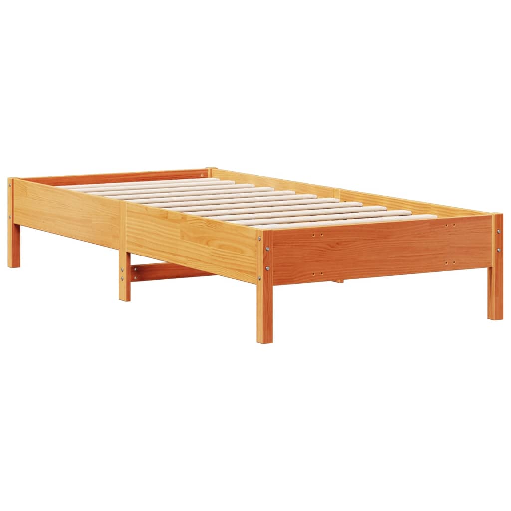 Krevet s regalom za knjige bez madraca 100 x 200 cm od borovine
