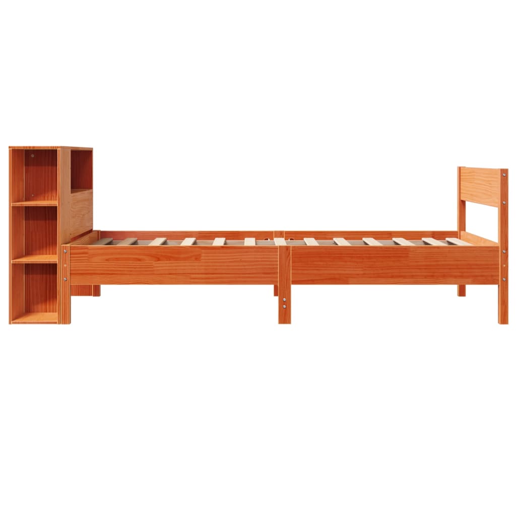 Krevet s regalom za knjige bez madraca 100 x 200 cm od borovine