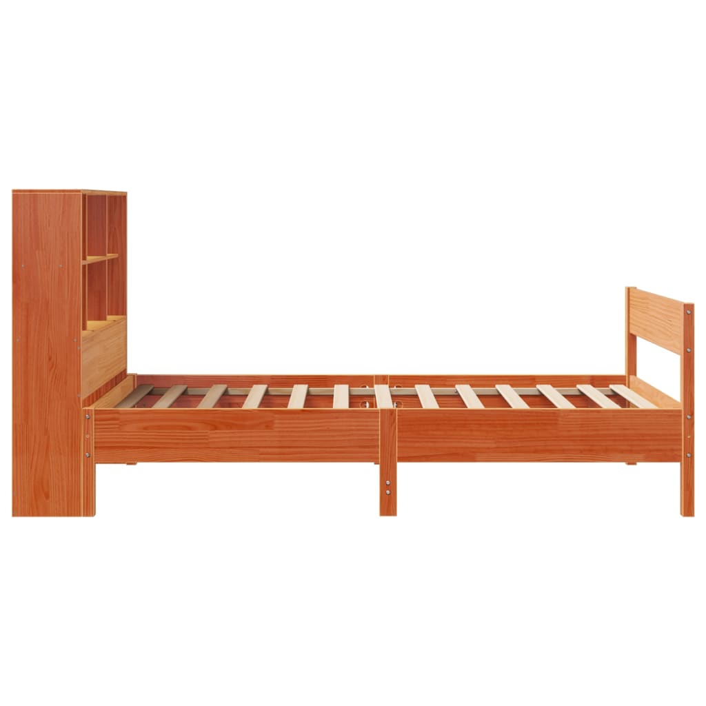 Krevet s regalom za knjige bez madraca 100 x 200 cm od borovine