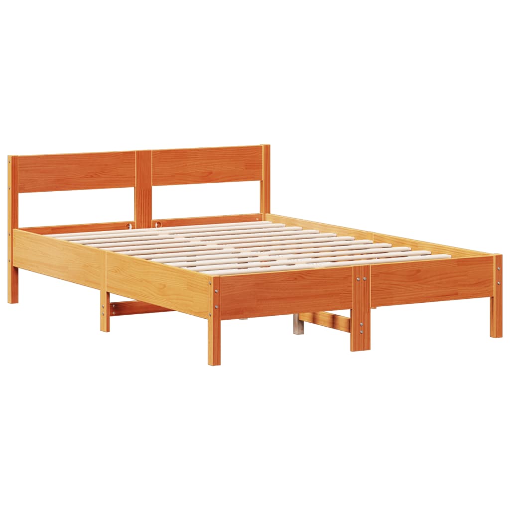Krevet s regalom za knjige bez madraca 150x200 cm od borovine