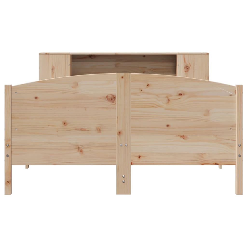 Krevet s regalom za knjige bez madraca 135x190 cm od borovine