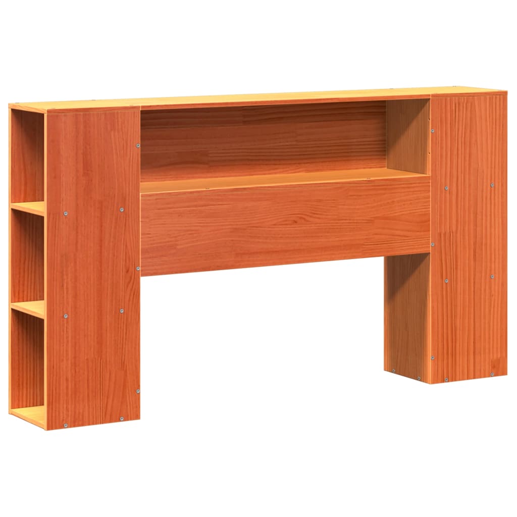 Krevet s regalom za knjige bez madraca 135 x 190 cm od borovine