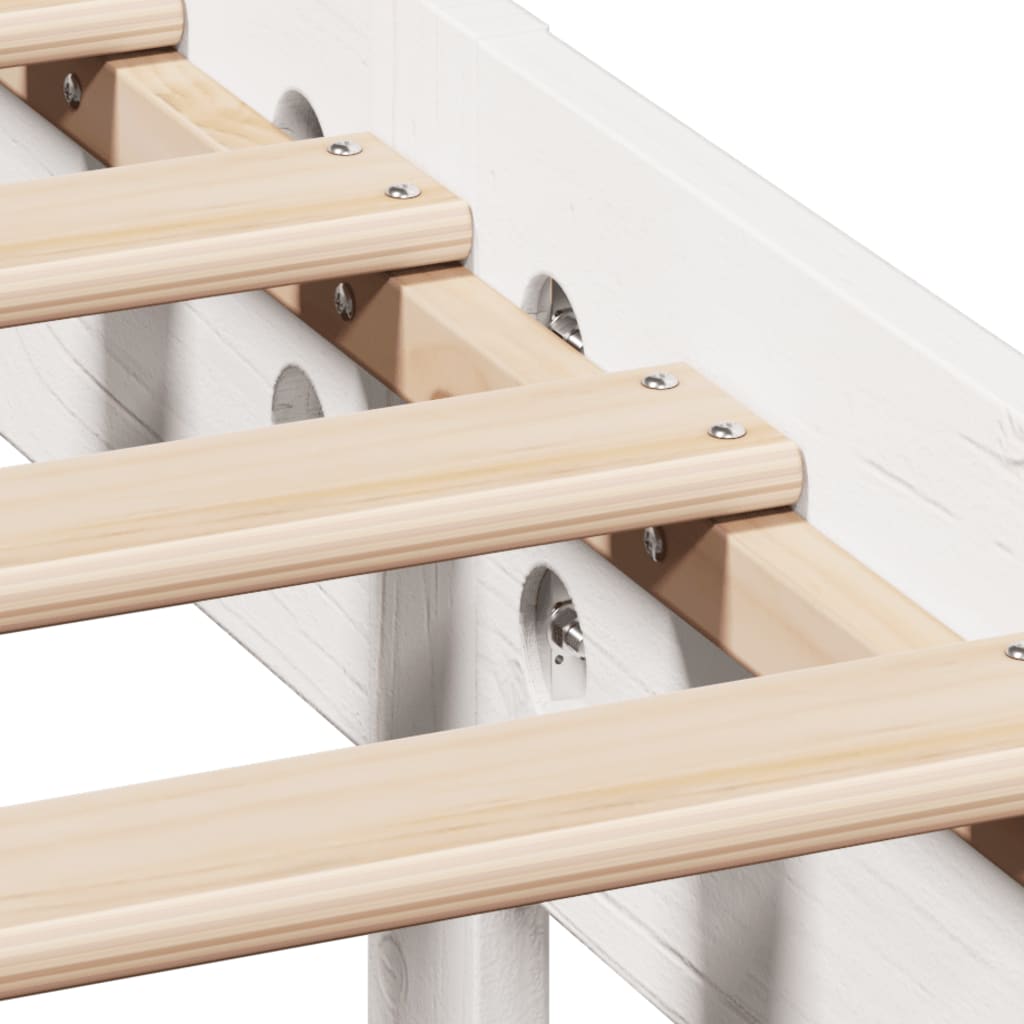 Krevet s regalom z knjige bez madraca bijeli 120x190cm borovina