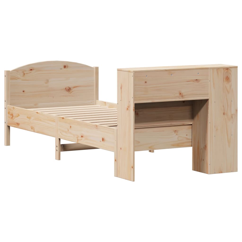 Krevet s regalom za knjige bez madraca 100 x 200 cm od borovine