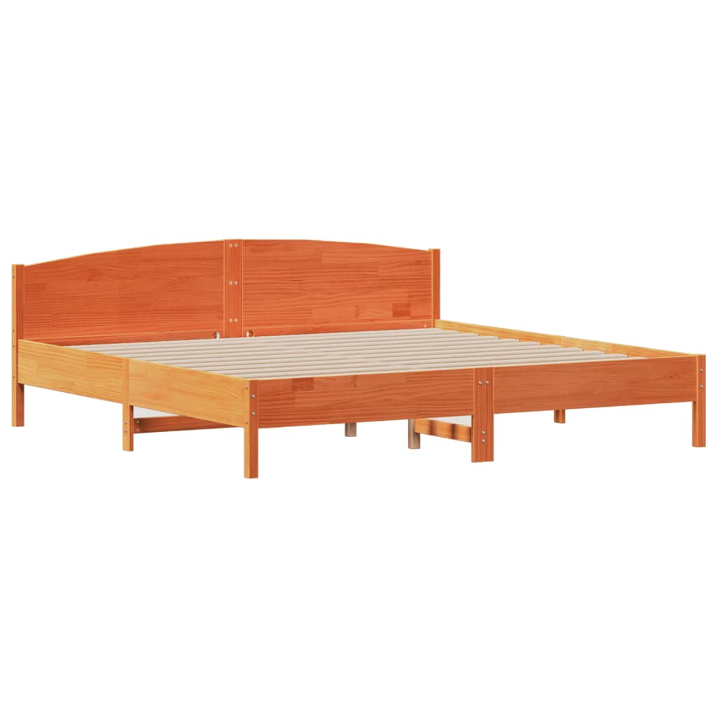 Krevet s regalom za knjige bez madraca 180x200 cm od borovine