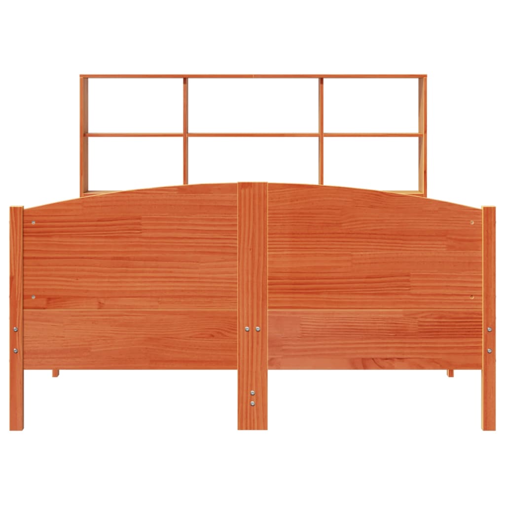 Krevet s regalom za knjige bez madraca 120 x 190 cm od borovine