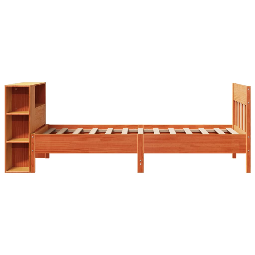 Krevet s regalom za knjige bez madraca 100 x 200 cm od borovine
