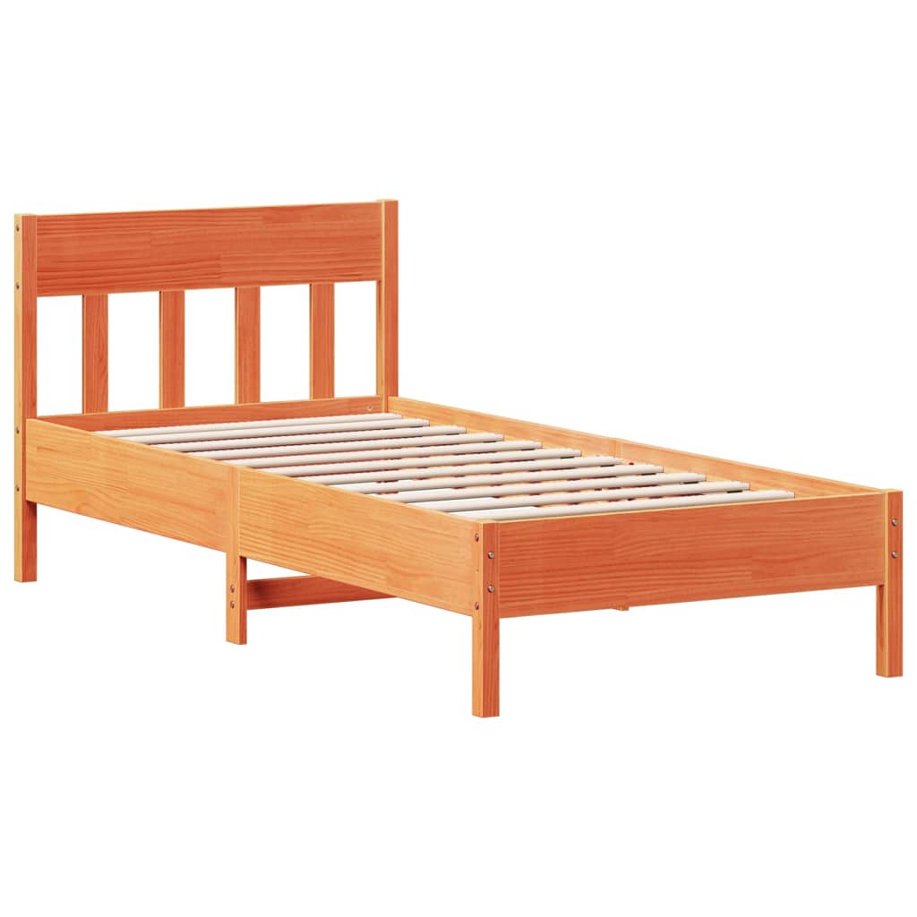 Krevet s regalom za knjige bez madraca 100 x 200 cm od borovine