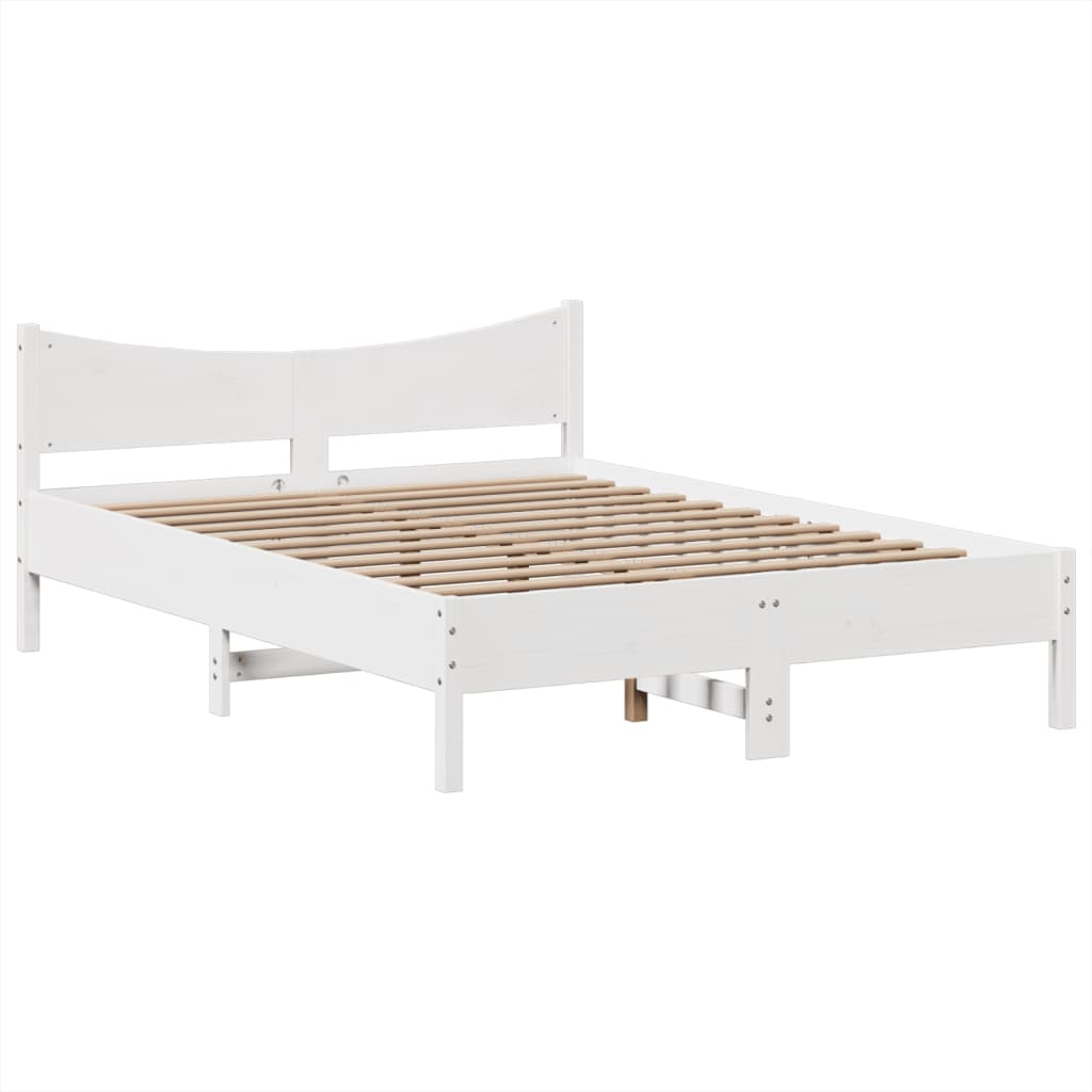 Okvir kreveta bez madraca bijeli 150x200 cm od masivne borovine