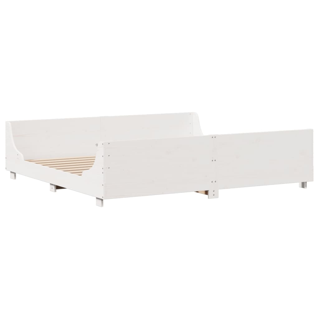 Krevet s regalom za knjige bez madraca bijeli 180x200cm od drva