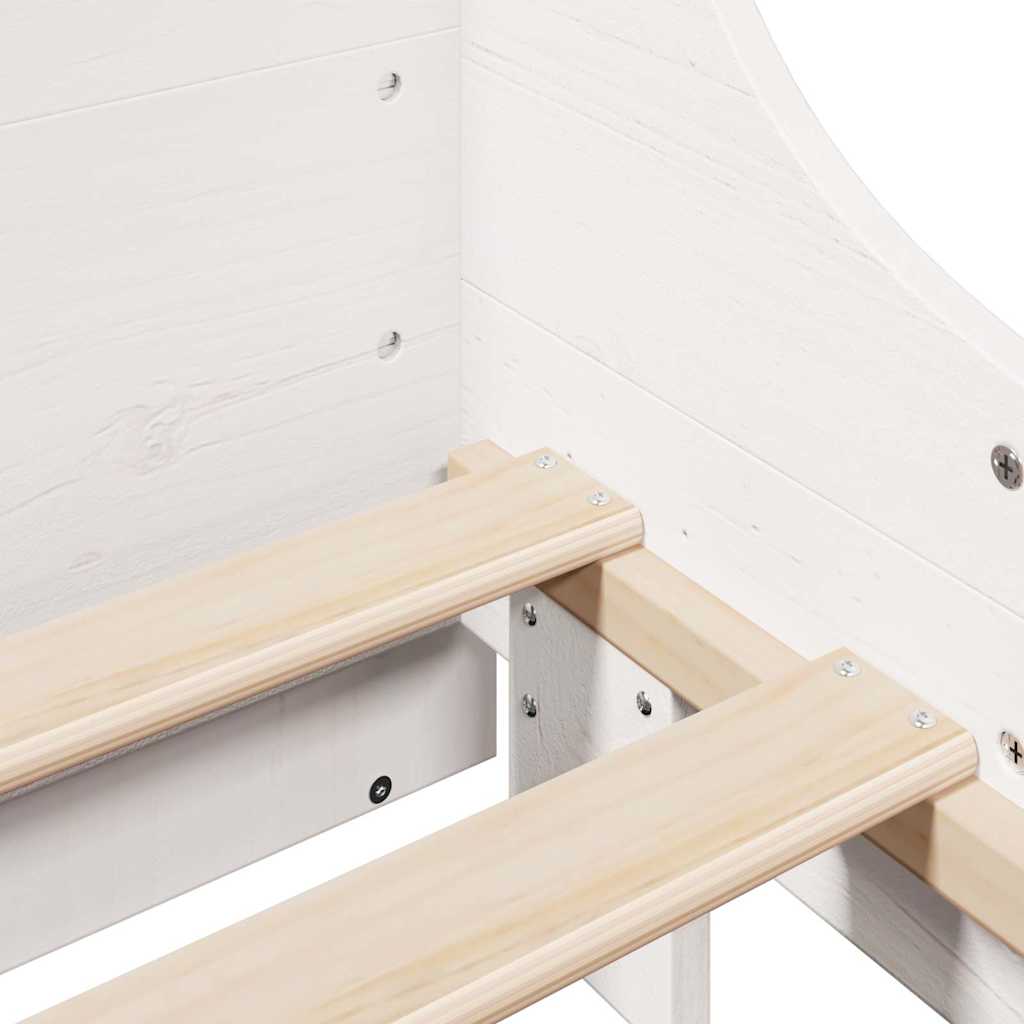 Krevet s regalom za knjige bez madraca bijeli 140x200cm od drva