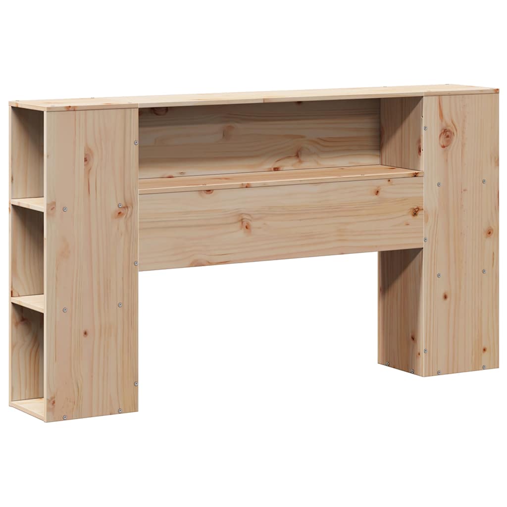 Krevet s regalom za knjige bez madraca 135x190 cm masivno drvo